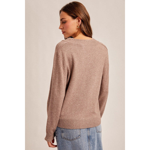 Mocha Scallop Edge Detailed Sweater