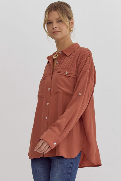 Burnt Orange Long Sleeve Top