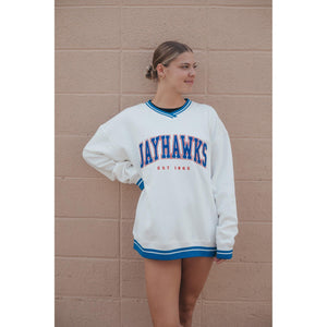 Kansas Allen Chenille Varsity V-Neck – Five Sisters Boutique